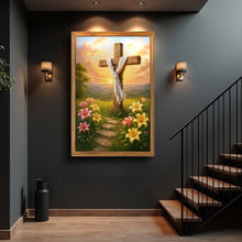 Load image into Gallery viewer, Cross and Flowers Faith Wall Art II