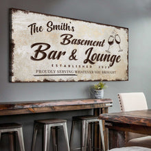 Load image into Gallery viewer, Personalized Basement Bar Sign: Custom Bar Signs for Home Bar – Perfect Man Cave Wall Decor