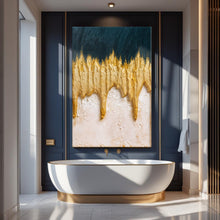 Load image into Gallery viewer, Abstract Blue And Gold Wall Art