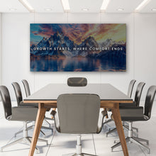 Load image into Gallery viewer, Growth Starts Where Comfort Ends Motivational Wall Sign