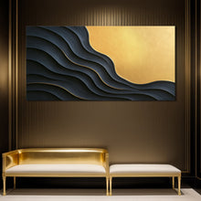 Load image into Gallery viewer, Black And Gold Minimalist Abstract XII