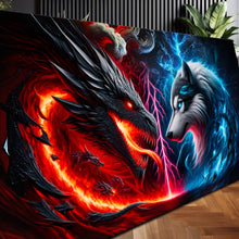 Load image into Gallery viewer, 3D Dragon and Wolf Wall Art VI