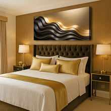 Load image into Gallery viewer, Black and Gold Minimalist Abstract Wall Art IV