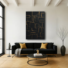 Load image into Gallery viewer, Contemporary Black and Gold Wall Art
