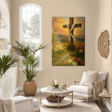 Load image into Gallery viewer, Cross and Flowers Faith Wall Art III