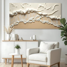 Load image into Gallery viewer, Beige Abstract Ocean Waves Wall Art