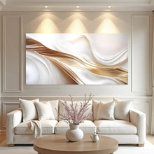 Load image into Gallery viewer, White and Gold Abstract Wall Art
