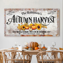 Load image into Gallery viewer, Family Autumn Harvest Thanksgiving Sign II