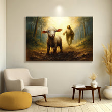 Load image into Gallery viewer, Jesus Running After A Lost Lamb Faith Wall Art
