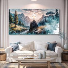 Load image into Gallery viewer, Cross On A Hill Faith Wall Art