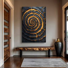Load image into Gallery viewer, Black and Gold Spiral Wall Art
