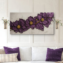Load image into Gallery viewer, Purple Flower Plaster Wall Art