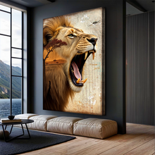 Load image into Gallery viewer, Lion Double Exposure Wall Art