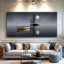 Load image into Gallery viewer, Modern Minimalist Night Lake Wall Art