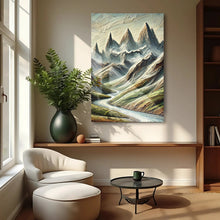 Load image into Gallery viewer, Abstract Mountain and River Landscape Wall Art II
