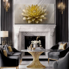 Load image into Gallery viewer, Golden Lotus Minimalist Abstract Wall Art III
