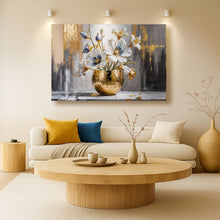 Load image into Gallery viewer, Magnolia Bloom in Gold Abstract Wall Art