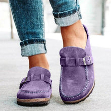 Load image into Gallery viewer, Round Toe Low Heel Buckle Loafers