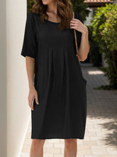 Load image into Gallery viewer, Full Size Round Neck Half Sleeve Dress with Pockets