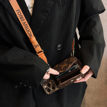 Load image into Gallery viewer, Advanced leather iPhone Case With Wallet And Strap Brown