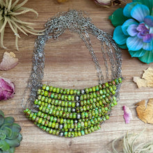 Load image into Gallery viewer, 16” Green Variscite Paperclip Necklace – Sterling Silver Accent