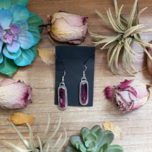 Load image into Gallery viewer, Sterling Silver Purple Spiny Oyster Dangle Earrings – Handmade by Artist Jason Ogg