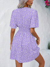 Load image into Gallery viewer, Printed V-Neck Half Sleeve Mini Dress