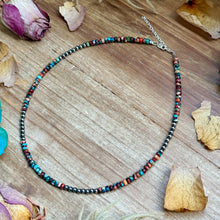Load image into Gallery viewer, 17” Blue &amp; Pink Sea Sediment Necklace – Sterling Silver