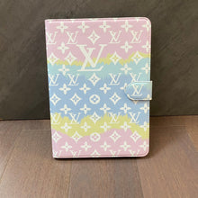 Load image into Gallery viewer, Luxury Canvas Monogram Leather Fresh Summer Theme Pattern Apple iPad case Black