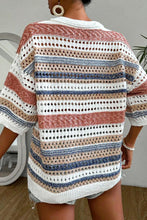 Load image into Gallery viewer, Openwork V-Neck Half Sleeve Knit Top