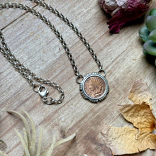 Load image into Gallery viewer, 90 - Sterling Silver Indian Head Penny Framed Fixed Chain Necklace by Jason Ogg