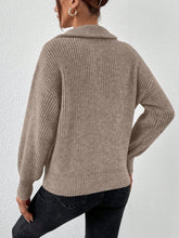 Load image into Gallery viewer, Honey Half Zip Dropped Shoulder Sweater