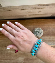 Load image into Gallery viewer, Cuff - Sterling silver Cuff Bracelet with Kingman turquoise