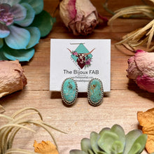 Load image into Gallery viewer, 27 - Sterling Silver Cripple Creek Turquoise Stud Earrings by Jason Ogg