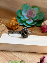 Load image into Gallery viewer, MJ Black Jack Turquoise Sterling Silver Cuff