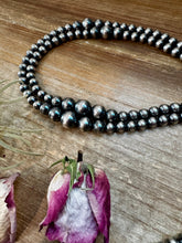 Load image into Gallery viewer, NFR Collection Necklace – Graduated Sterling Silver Pearls 8mm to 14mm  46.5"