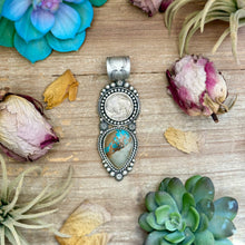 Load image into Gallery viewer, 71 - Sterling Silver Easter Blue Turquoise &amp; Buffalo Nickel Pendant by Shay Pfeiffer