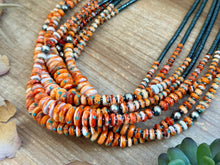 Load image into Gallery viewer, 22” Orange &amp; Turquoise Graduated Necklace