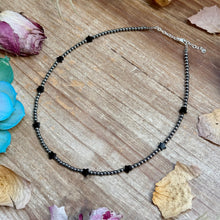 Load image into Gallery viewer, 15” Black Onyx Star Necklace – Sterling Silver Pearls