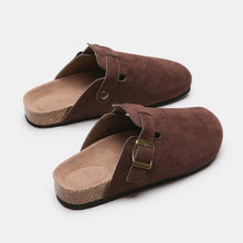 Load image into Gallery viewer, Suede Closed Toe Buckle Slide