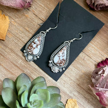 Load image into Gallery viewer, 51 - Sterling Silver Wild Horse Jasper Dangle Earrings by Shay Pfeiffer