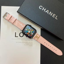 Load image into Gallery viewer, Glossy Leather Apple Watch Strap Luxury Metal Logo