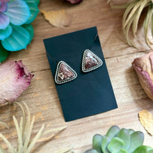 Load image into Gallery viewer, 52 - Sterling Silver Wild Horse Jasper Stud Earrings by Jason Ogg