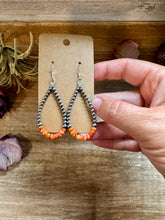 Load image into Gallery viewer, Orange Spiny Oyster Earrings – Sterling Silver Pearls