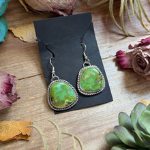 Load image into Gallery viewer, Sterling Silver Sonoran Turquoise Dangle Earrings – Handmade by Artist Jason Ogg