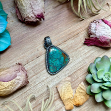 Load image into Gallery viewer, MJ Dark Blue Turquoise Sterling Silver Pendant