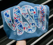 Load image into Gallery viewer, USA faux lace 4th if july tee or sweatshirt