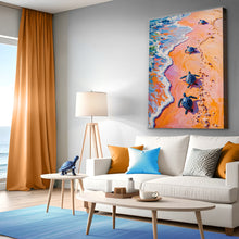 Load image into Gallery viewer, Turtles' Journey To The Sea Wall Art
