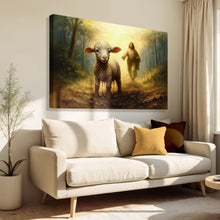 Load image into Gallery viewer, Jesus Running After A Lost Lamb Faith Wall Art