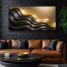 Load image into Gallery viewer, Black and Gold Minimalist Abstract Wall Art IV